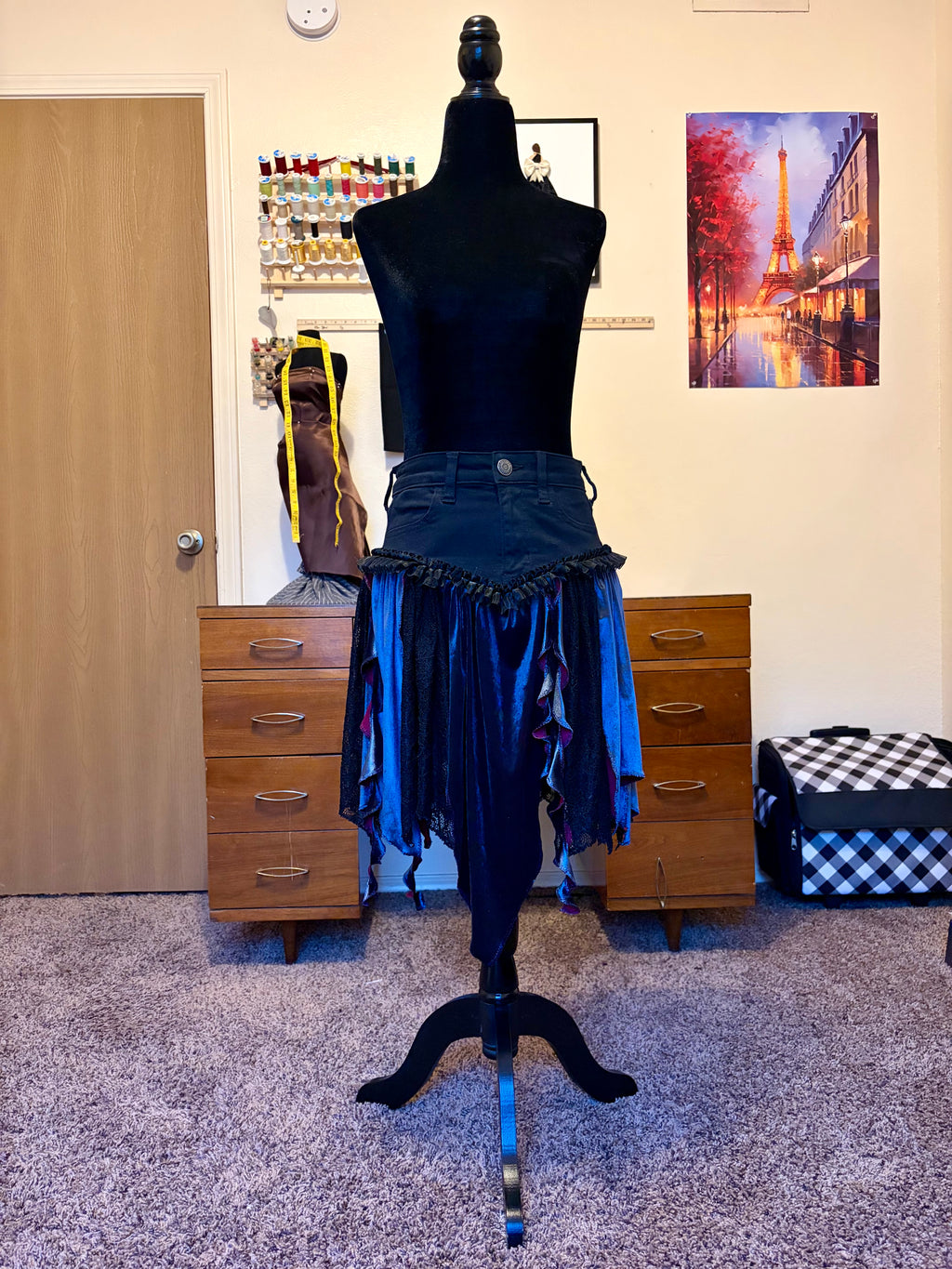 Nightfall Velvet & Lace Handkerchief Skirt